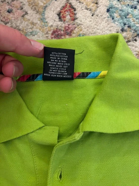 Men's Polo Shirt - Lime Green - Picture 5 of 6